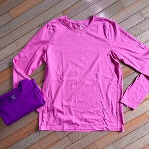 NWOT - Lands' End Pink Long Sleeve Women's Tees (Set of 2)